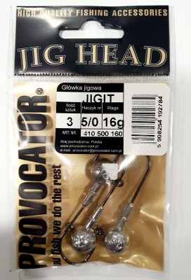 GŁÓWKA JIGOWA PROVOCATOR hak nr 5/0 waga 16g opak. 3szt