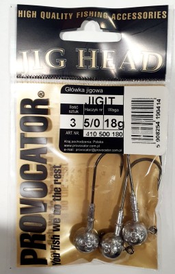 GŁÓWKA JIGOWA PROVOCATOR hak nr 5/0 waga 18g opak. 3szt
