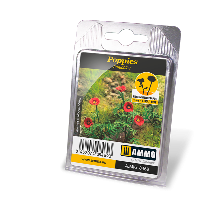 AMMO 8469 High Detailed Laser Cut Plants - Poppies (Maki)