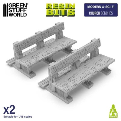 GSW 12901 3D printed - Church Benches (SET 2pcs) (Ławki kościelne)