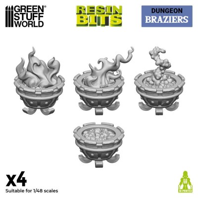 GSW 12966 3D printed - Braziers (SET 4pcs) (Kociołki)