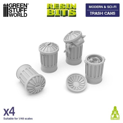 GSW 13307 3D printed - Trash Cans (SET 4pcs) (Kosze na śmieci)