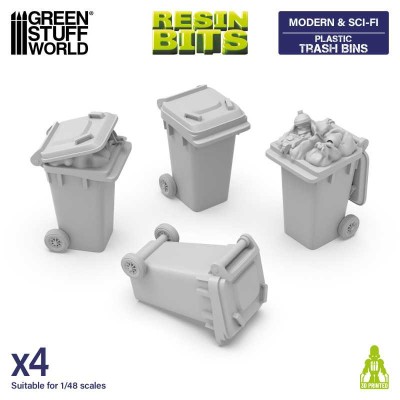 GSW 13643 3D printed - Plastic Trash Bins (SET 4pcs) (Plastikowe kosze na śmieci)