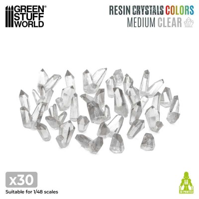 GSW 2538 3D printed Crystals: MEDIUM CLEAR (SET 30pcs) (kryształy)