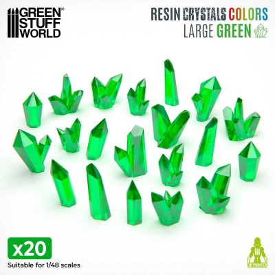 GSW 13460 3D printed Crystals: LARGE GREEN (SET 20pcs) (kryształy)