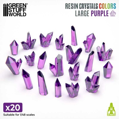 GSW 13515 3D printed Crystals: LARGE PURPLE (SET 20pcs) (kryształy)