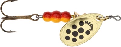 BŁYSTKA MEPPS AGLIA DECOREES złota / czarne kropki nr4 (9g) 