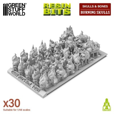 GSW 1498 3D printed - Burning Skulls (SET 30pcs) (płonące czaszki)