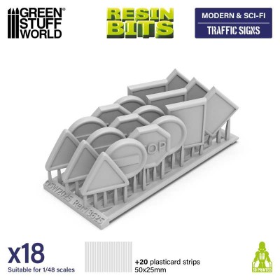 GSW 13625 3D printed - Traffic Signs 1:48 (SET 18pcs) (Znaki drogowe) 