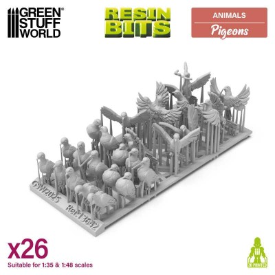 GSW 13642 3D printed - Pigeons (SET 26pcs) (gołębie)