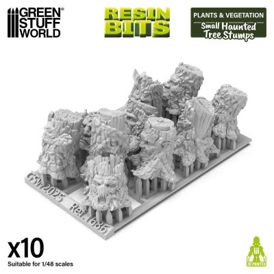 GSW 1686 3D printed - Small Haunted Tree Stumps (SET 10pcs) (Małe nawiedzone pnie drzew)
