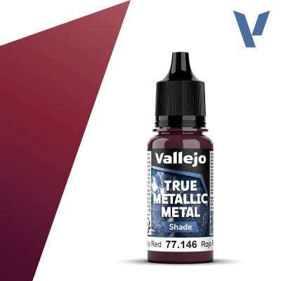 VALLEJO 77146 True Metallic Metal SHADE: Ruby Red 18ml
