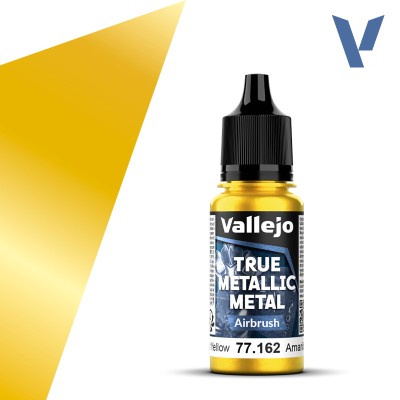 VALLEJO 77162 True Metallic Metal AIRBRUSH: Radiant Yellow 18ml