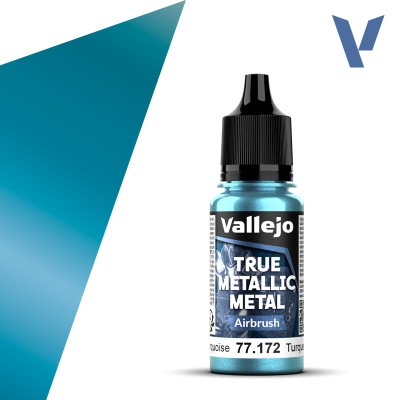 VALLEJO 77172 True Metallic Metal AIRBRUSH: Hydra Turquoise 18ml