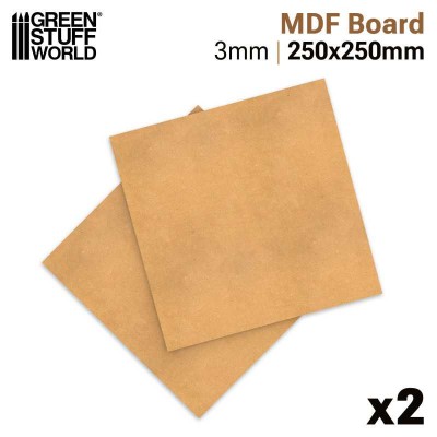 GSW 14383 MDF sheets 250x250mm [SET 2pcs]