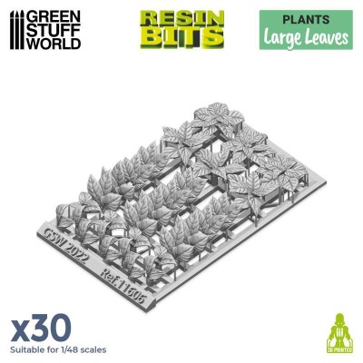 GSW 11606 3D printed - Large Leaves 1:48-1:35 (SET 30pcs) (duże liście)