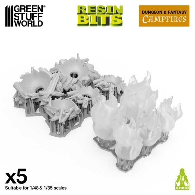 GSW 12725 3D printed - Campfires for 3mm LEDs (SET 5pcs) (Ogniska na diody LED) 