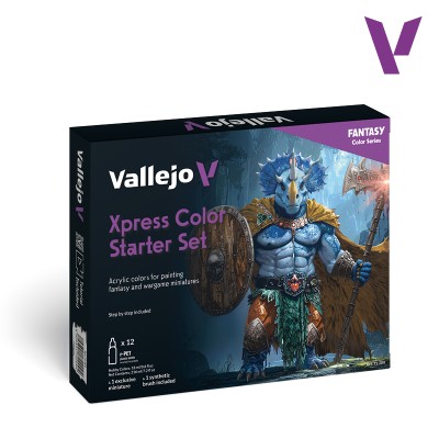 VALLEJO 72209 Xpress Color Starter Set + FIGURE (12 paints) [PAINT SET]