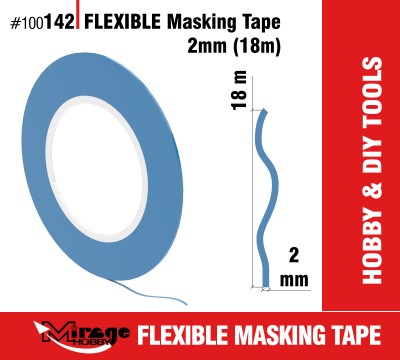 MIRAGE 100142 FLEXIBLE MASKING TAPE 2mm (18m) (taśma maskująca)