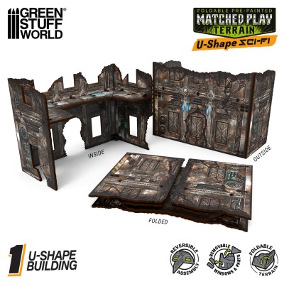 GSW 6566 Matched Play Pre-Painted Foldable U-shaped Ruin - Sci-fi (tereny do gier)