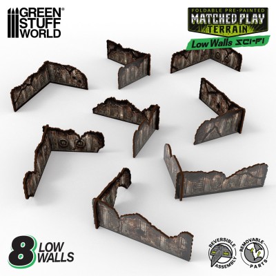 GSW 6567 Matched Play Pre-painted Low Walls (Pack x8) (teren do gier)
