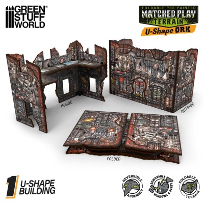 GSW 6586 Matched Play Pre-Painted Foldable U-shaped Ruin - Orks (teren do gier)