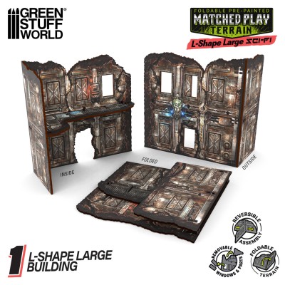 GSW 6589 Matched Play Pre-Painted Foldable Large L-shaped Ruin - Sci-fi (teren do gier)