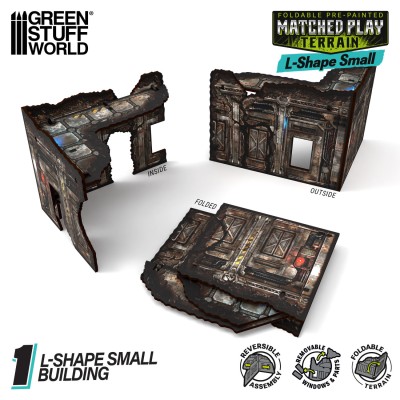 GSW 6590 Matched Play Pre-Painted Foldable Small L-shaped Ruin - Sci-fi (teren do gier)