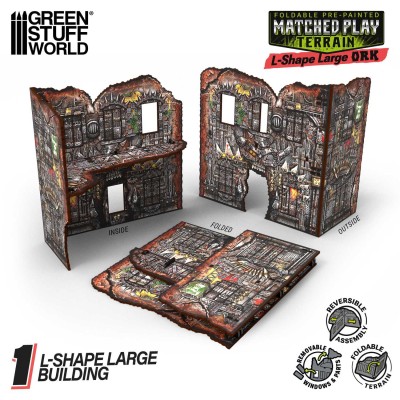 GSW 6591 Matched Play Pre-Painted Foldable Large L-shaped Ruin - Orks (teren do gier)