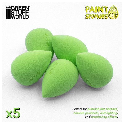 GSW 6545 Teardrop paint sponges (SET 5pcs) (gąbki do weatheringu)