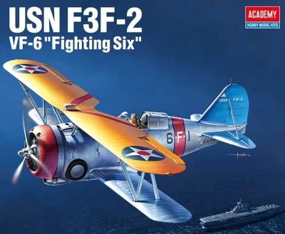 ACADEMY 12326 1:48 USN F3F-2 VF-6 Fighting Six 