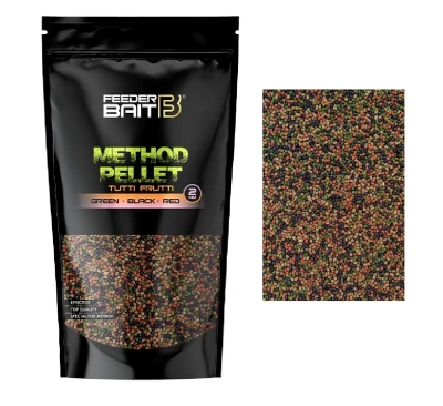 FEEDER BAIT METHOD PELLET TUTTI FRUTTI: GREEN BLACK RED 2mm 800g (FB11-23)