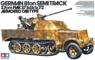 TAMIYA 35144 1:35 German 8t Sd.Kfz.7/2 Armored Cab Type with 3.7 cm Flak 37