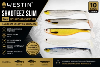 ZESTAW GUM Westin Shadteez Slim 12cm 10szt - Zestaw Sandaczowy PRO