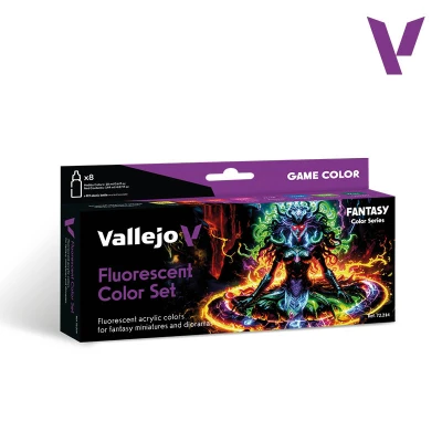 VALLEJO 72214 GAME COLOR SET: FLUORESCENT COLORS (8 paints)