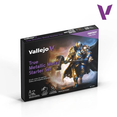 VALLEJO 77272 True Metallic Metal Starter Set (12 paints)
