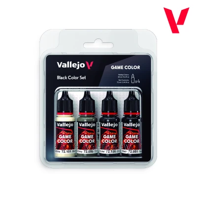 VALLEJO 72393 GAME COLOR SET: BLACK 4x18 ml