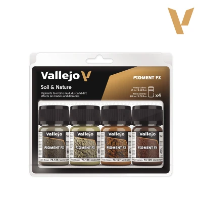VALLEJO 73188 PIGMENT SET: Soil & Nature 4x35ml