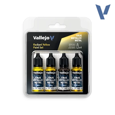 VALLEJO 77259 True Metallic Metal SET: RADIANT YELLOW 4x18ml