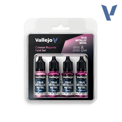 VALLEJO 77261 True Metallic Metal SET: CRIMSON MAGENTA 4x18ml