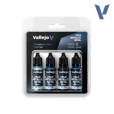 VALLEJO 77263 True Metallic Metal SET: ULTRAMARINE BLUE 4x18ml