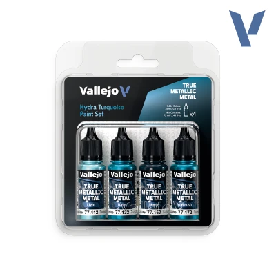 VALLEJO 77264 True Metallic Metal SET: HYDRA TURQUOISE 4x18ml
