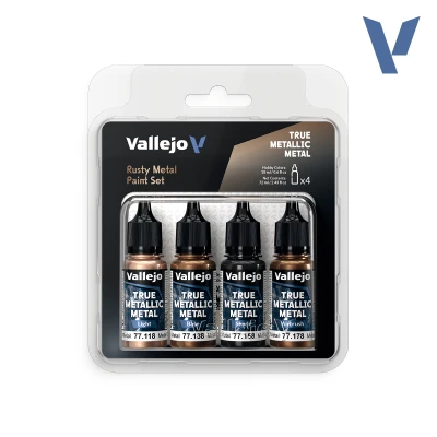 VALLEJO 77269 True Metallic Metal SET: RUSTY METAL 4x18ml