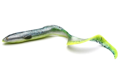 GUMA SAVAGE GEAR REAL EEL 15cm GREEN YELLOW GLITTER (imit. węgorza) #63775 