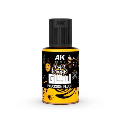AK 12112 GLOW PRECISION Panel Liner: LIGHT ORANGE FLUO 30ml