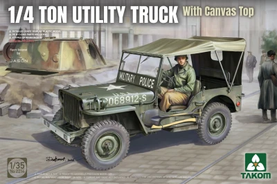 TAKOM 2214 1:35 US 1/4 Ton Utility Truck with Canvas Top