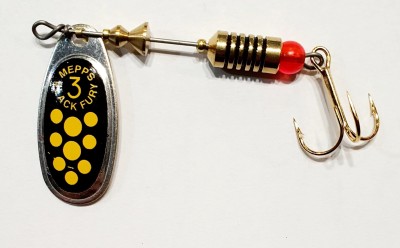 BŁYSTKA MEPPS BLACK FURY srebrny / żółte kropki nr3 (6,5g) 