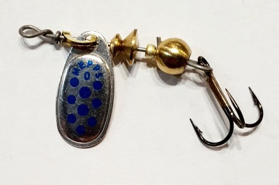 BŁYSTKA MEPPS COMET DECORE nr0 SREBRNY/NIEBIESKIE KROPKI (2g)