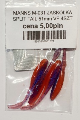 MANNS JASKÓŁKA M-031 SPLIT TAIL roz: 51mm kolor: VF op. 4szt
