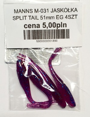 MANNS JASKÓŁKA M-031 SPLIT TAIL roz: 51mm kolor: EG op. 4szt